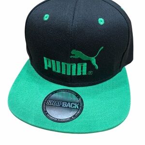 Puma Men's Black and Green Snapback Hat